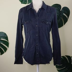 🌿AE🌿 slim fit distressed button down jacket